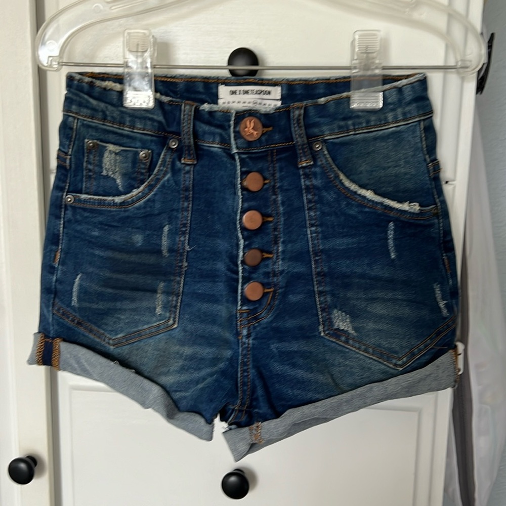 One Teaspoon Blue Denim Shorts